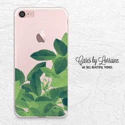 ※ iPhone 7・7 Plus・6/6s・6 Plus・5/5s・SE※ 大自然主題手機殼 簡約樹葉圖案透明軟殼 第1張的照片