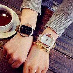 父の日♪ペアウォッチ シンプルなスケルトン腕時計ビックフェイス男女兼用 1枚目の画像