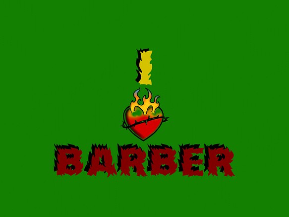 I LOVE BARBER ロゴ ショップディスプレイに！ 1枚目の画像