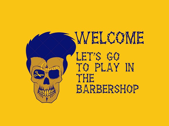 WELCOMEロゴ barber スカルシザー 1枚目の画像