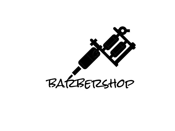 barbershop & tattooマシーン ロゴdesign 1枚目の画像