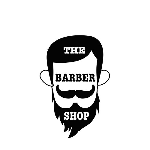 ジェントルマンなbarbershopロゴ 白 Shop名入れ無料 イラスト Barbershop 通販 Creema クリーマ ハンドメイド 手作り クラフト作品の販売サイト