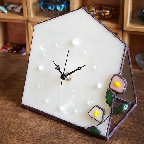ステンドグラスのお家型置き時計 掛け時計・置き時計 Unit Glass 