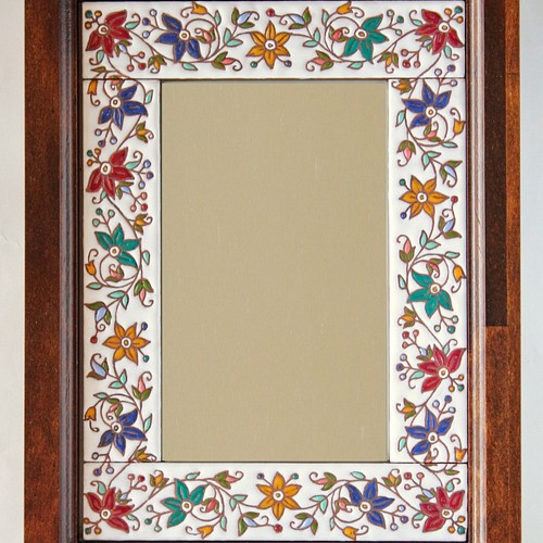 受注製作」スペインタイルの鏡（2） その他インテリア雑貨 y-mirasol 