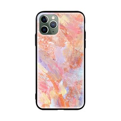 油畫抽象粉紅亮面手機殼iPhone 11 Pro Max 三星紅米小米華為 第1張的照片
