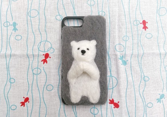 羊毛氈 動物 北極熊 毛毛款 手機殼 Apple Iphone  6 7 8 X Plus Samsung s6 7 8 第1張的照片