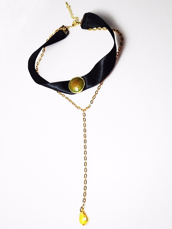 ♔蔻珞瑪♘ Ⓓⓔⓢⓘⓖⓝ - 設計師款-性感Y字Swarovski水晶頸鍊 第1張的照片
