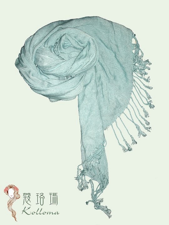 ♔蔻珞瑪♘ Ⓓⓔⓢⓘⓖⓝ - 渲染絲光棉圍巾-蒂芬妮綠 第1張的照片