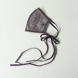 lace ribbon mask cover (dark brown) レース リボン マスク カバー 1枚目の画像