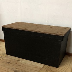 新作❤︎ りんご箱 りんご箱風 木製 ブラック×ウォルナット 1枚目の画像