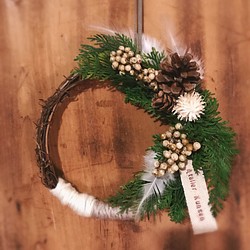 【Christmas wreath】ボヘミアン ミニリース 1枚目の画像
