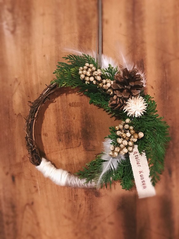 【Christmas wreath】ボヘミアン ミニリース 1枚目の画像