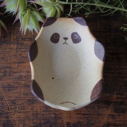 パンダ 豆皿 （マット釉） 1枚目の画像
