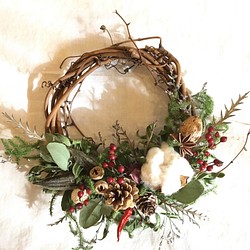 【花材セット】ナチュラルドライフラワー　リース用花材/クリスマス・冬の手作り時間に♩ 1枚目の画像