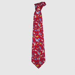 シルクネクタイ、おりがみ、千羽鶴　ネクタイ、N900-2 1枚目の画像