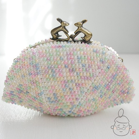 Ba-ba handmade Beads crochet pouch No.1370 第1張的照片
