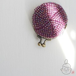 Ba-ba handmade Beads crochet round coincase No.1397 第1張的照片