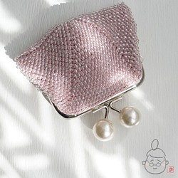 Ba-ba handmade Beads crochet square pouch No.1436 第1張的照片