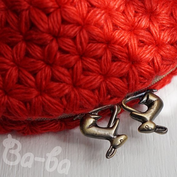 Ba-ba handmade Jasmine Stitch crochet pouch No.C1437 第1張的照片
