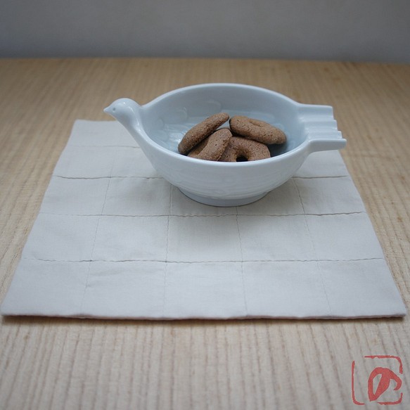 Handmade tea mat "SQUARE 四角" beige（KR-B） 第1張的照片