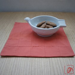 Handmade tea mat "SQUARE 四角" orange KR-O 第1張的照片