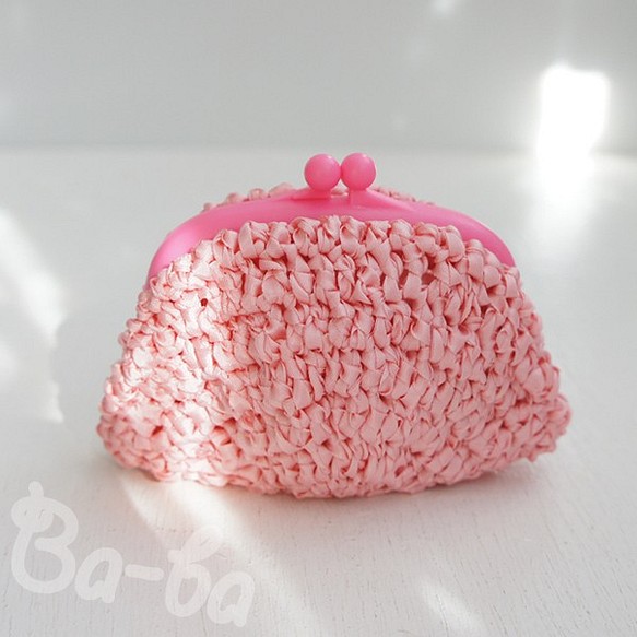 Ba-ba handmade Ribbon yarn crochet coinpurse  No.C1287 第1張的照片