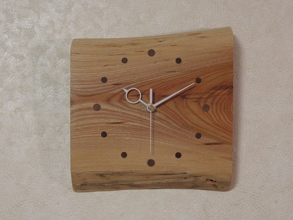 天然木 欅（ケヤキ）　木製時計15（掛け時計） 1枚目の画像