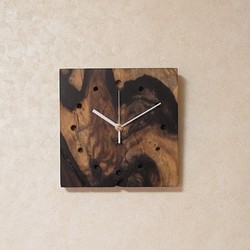希少銘木 黒柿　木製時計5（掛け時計） 1枚目の画像