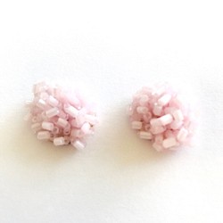 「#2046」ビーズ 丸型 ワッペン(ピンク)✴︎2個セット 1枚目の画像