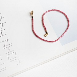夢幻珠光系列 純色極簡珠串線條黃銅扣手鍊《小鍊子會社》BMK038 第1張的照片