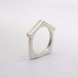 Home 家 - 簡約情侶對戒 925純銀造型戒指 第1張的照片
