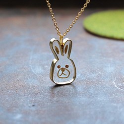 兔子造型項鍊・黃銅項鍊 N463 第1張的照片