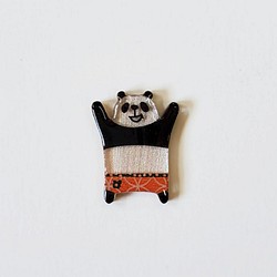 動物ミニブローチ(パンダ） 1枚目の画像