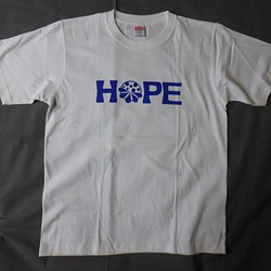 bluest　Tシャツ（M）　海　HOPE（ホワイト×ブルー） 1枚目の画像