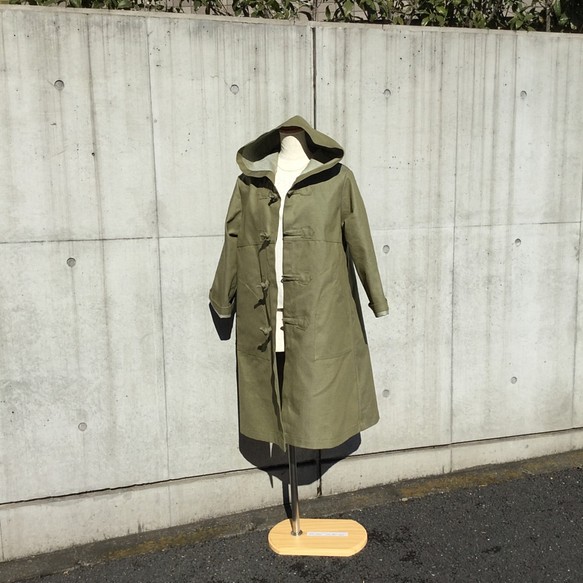 モスグリーンのデニムのダッフルコート コート yokoyoko 通販｜Creema