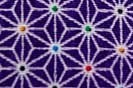 レーヨンちりめん　日本の伝統柄　麻の葉　紫色 　【ハンドメイドのための小さな布】　0643-57