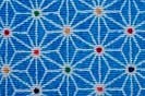 レーヨンちりめん　日本の伝統柄　麻の葉　青色 　【ハンドメイドのための小さな布】　0643-58 1枚目の画像
