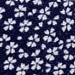 レーヨンちりめん　日本の伝統柄　桜　紺色 　【ハンドメイドのための小さな布】　0643-63 1枚目の画像