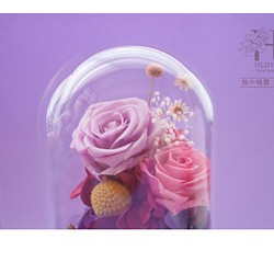 Hedy's ❤️[瓶中精靈*紫玫瑰/藍玫瑰] 永生花乾燥花禮物 玻璃盅微景觀 日本進口永生玫瑰 繡球花 折扣中❤️ 第1張的照片