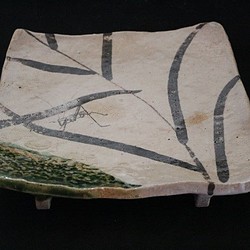 魯山人好み織部秋草紋平鉢（作品番号R-044) 1枚目の画像