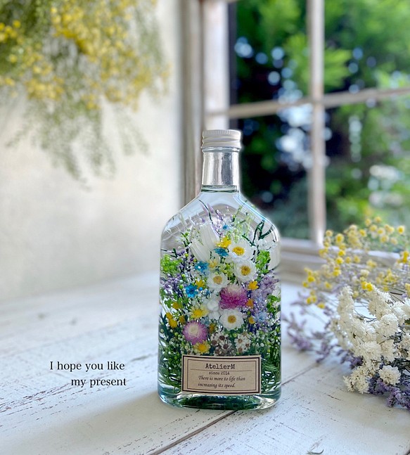 ハーバリウム　whiskey bottle　〜flower bed〜　special 1枚目の画像