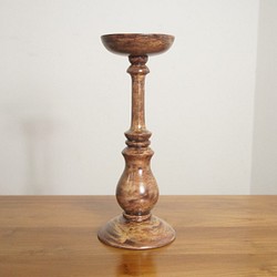 アンティーク調 木製 キャンドルスタンド 蝋燭立 燭台 L type2 1枚目の画像