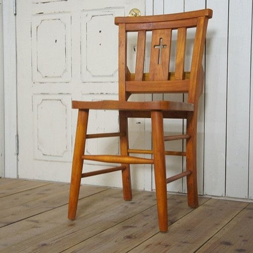 アンティーク調 ボックス付 クロス チャーチチェア 教会 椅子 椅子 