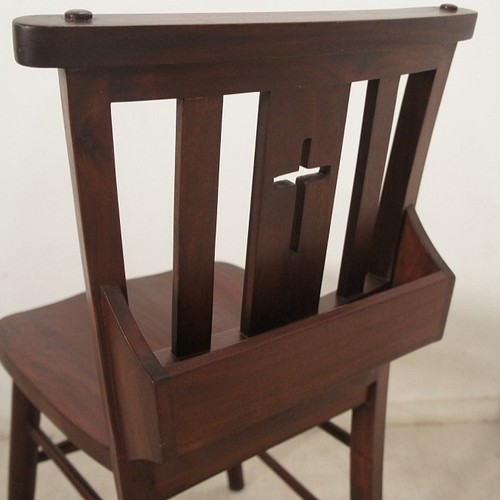 アンティーク調 ボックス付 クロス チャーチチェア 教会 椅子 椅子