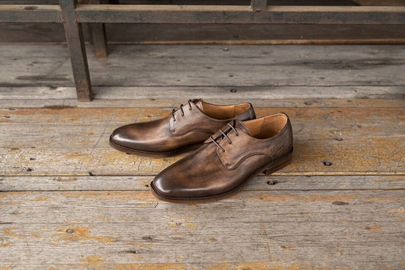 手作り紳士靴ハラコレザービジネスシューズ子牛革靴 コーヒー 送料無料