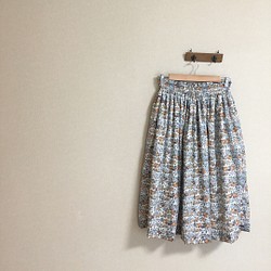【ポケットつき】国産リバティorchard ギャザースカート 1枚目の画像