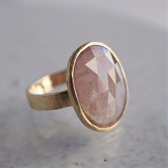 Pale pink sapphire ring [OP706K10YG] 第1張的照片