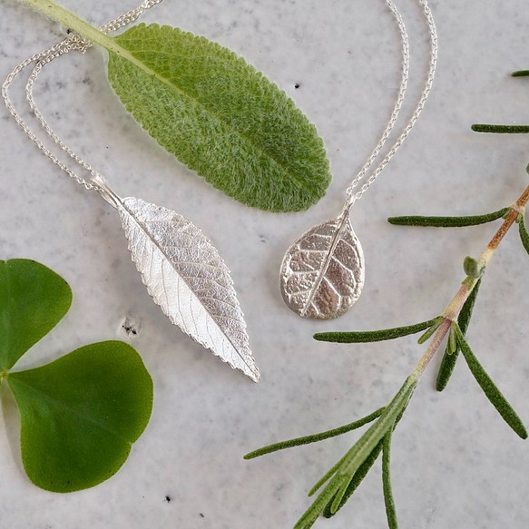 Feijoa leaf necklace (small) [P076SVNS)] | xonecloud.com.br