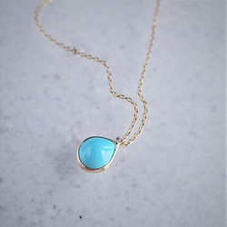 Sleeping beauty turquoise pendant [OP726K10YG] 第1張的照片