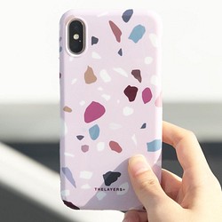 粉紅色磨石子水磨石 MELODY TERRAZZO Phone Case 客製化手機殼 第1張的照片